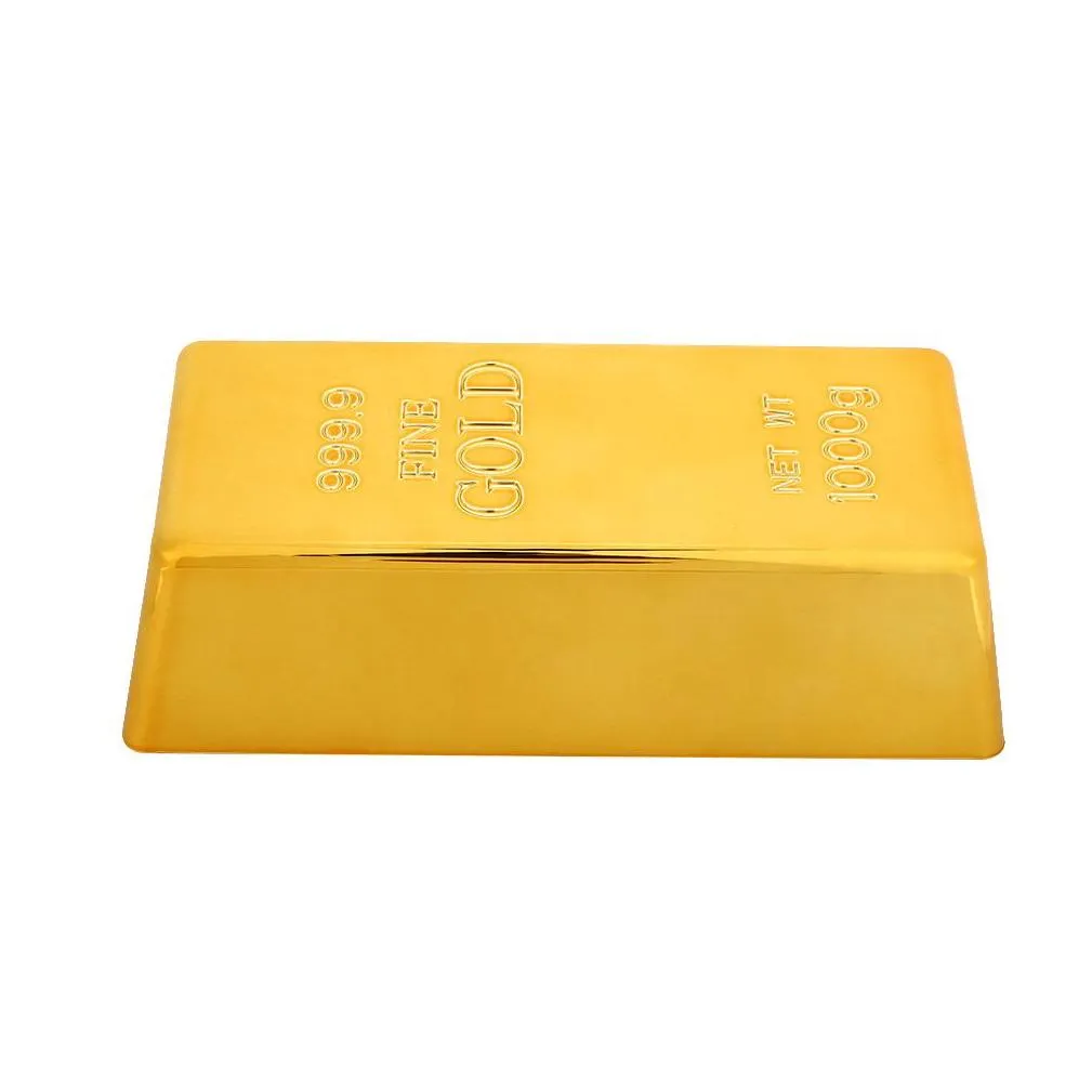 fake gold bar golden creative bullion door stop paperweigh simulation table decor deluxe gate stopper props toy office gift