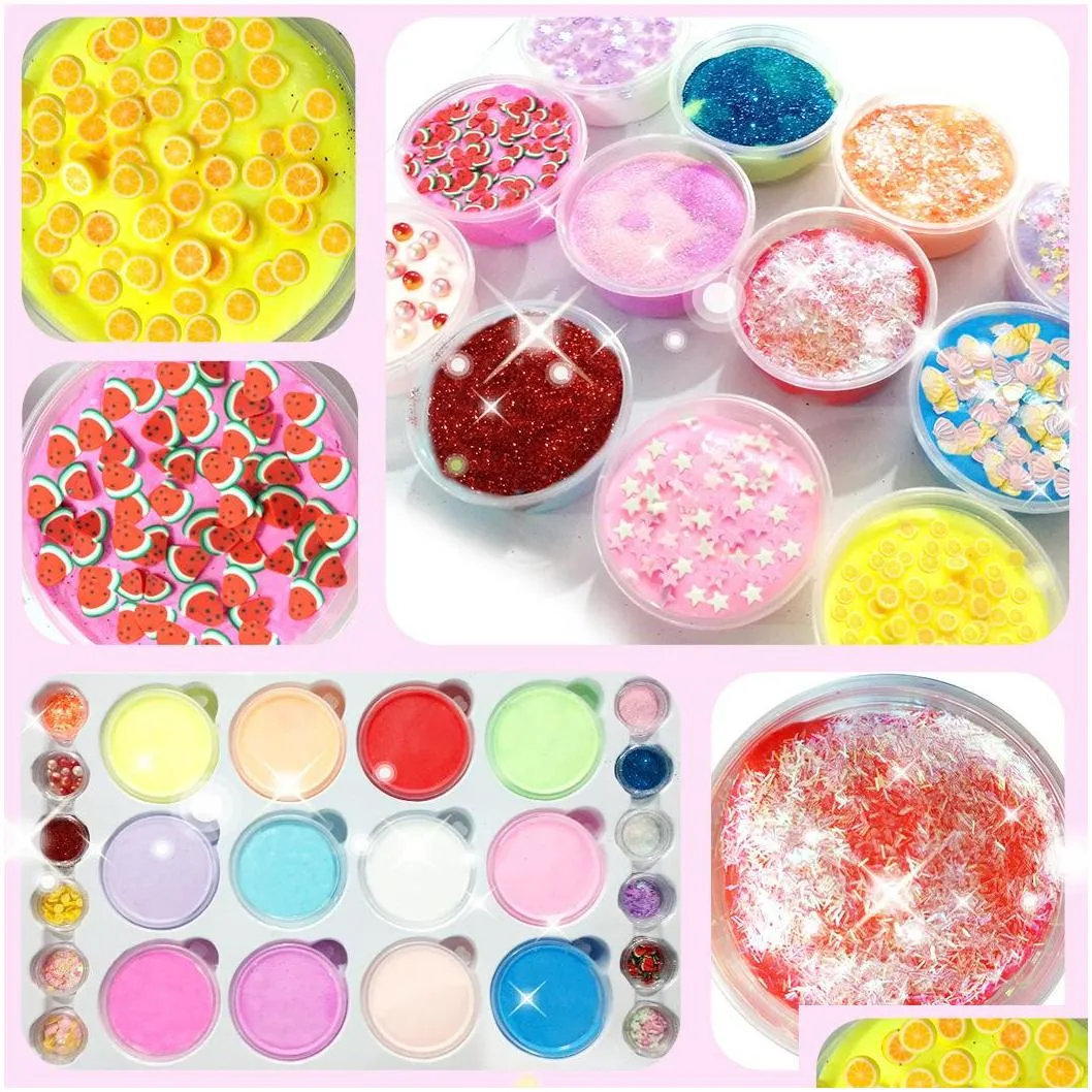 24pcs/set toys christmas slime advent calendar countdown blind box surprise demolition and diy decompression toy vent squeeze bubble gum crystal mud party