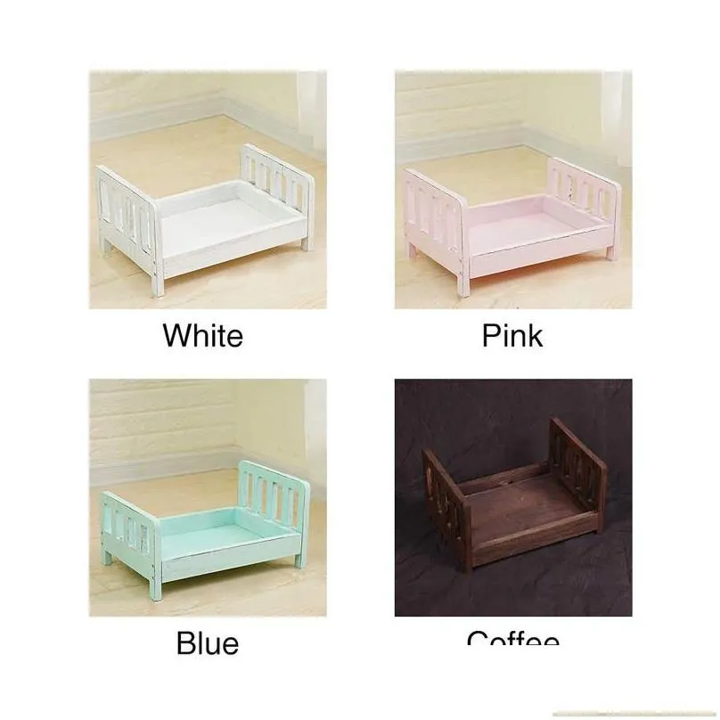 baby cribs born props for pography wood detachable bed mini desk tables background accessories