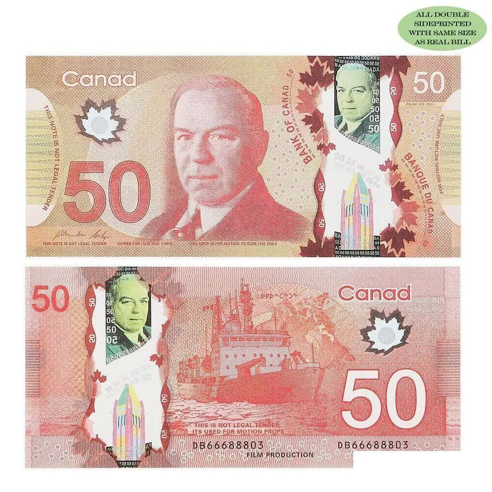 prop canadian money 100s canada games cad banknotes copy movie  for film kid play