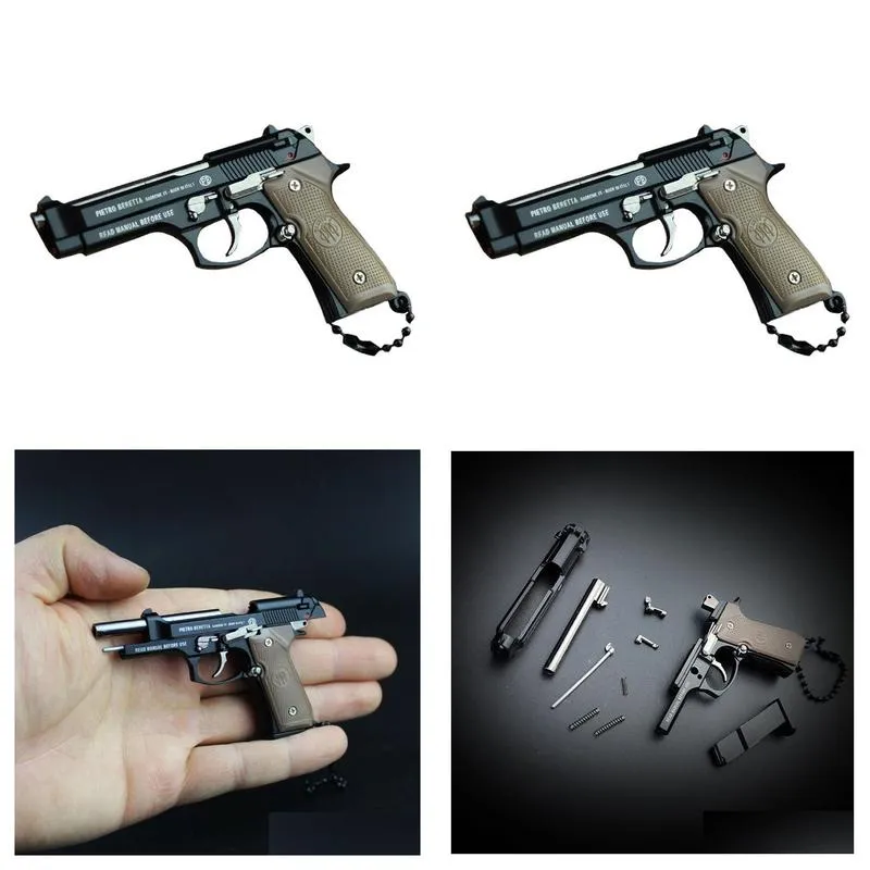 metal pistol gun beretta 92f gun miniature model keychain quality collection toy birthday gifts 1086