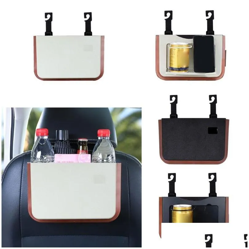 car organizer upgrade foldable trash can hanging multifunction seat back waste bin garbage umbrella storage bucket g8te