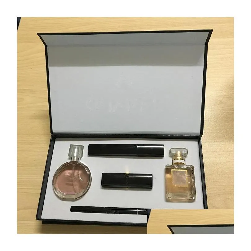 top 5 in 1 makeup gift set perfume cosmetics collection mascara eyeliner lipstick parfum kit