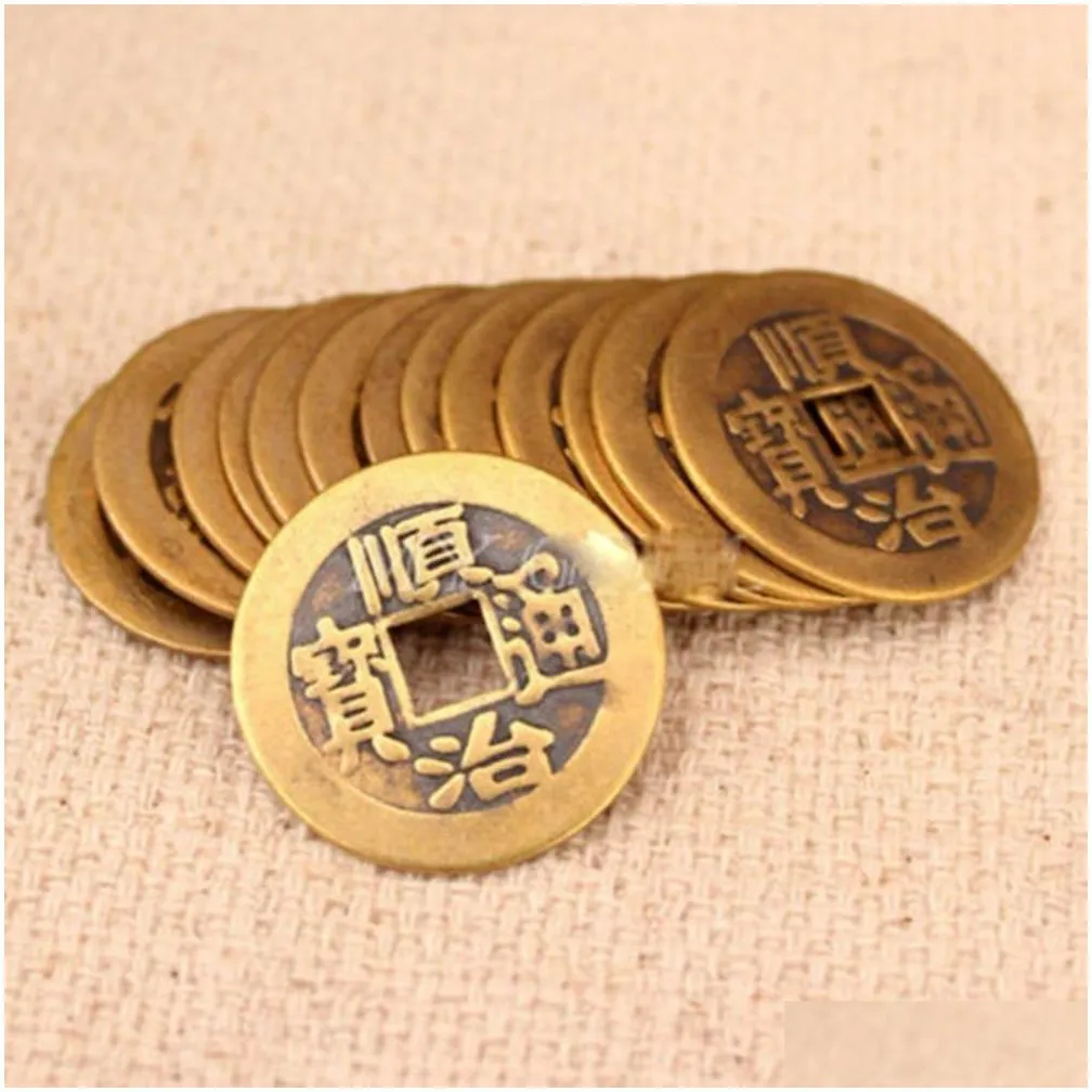 chinese feng shui coins for wealth and success lucky oriental emperor qing old copy coin car decoration fortune coin 10 pieces1