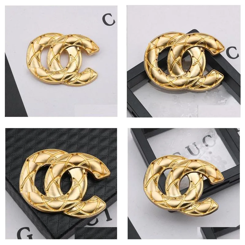 men womens sweater suit collar pin brooches fashion designer brand double letter brooche luxury high quality gold plated wedding clothing jewelry