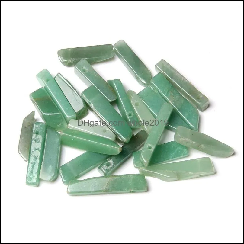natural amazonite labradorite clear quartz crystal stone charms point beads pendant loose drill spacer lazuli beads jewelry whole2019