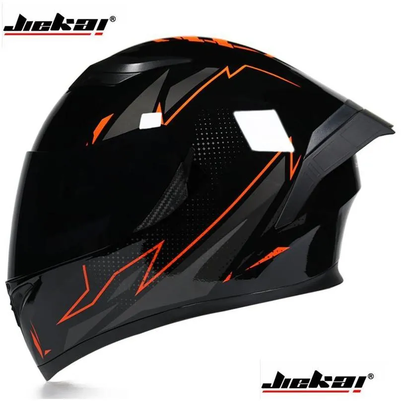 jiekai 316 motorcycle helmet safety full face dual lens racing strong resistance off road dot approved visors helmets