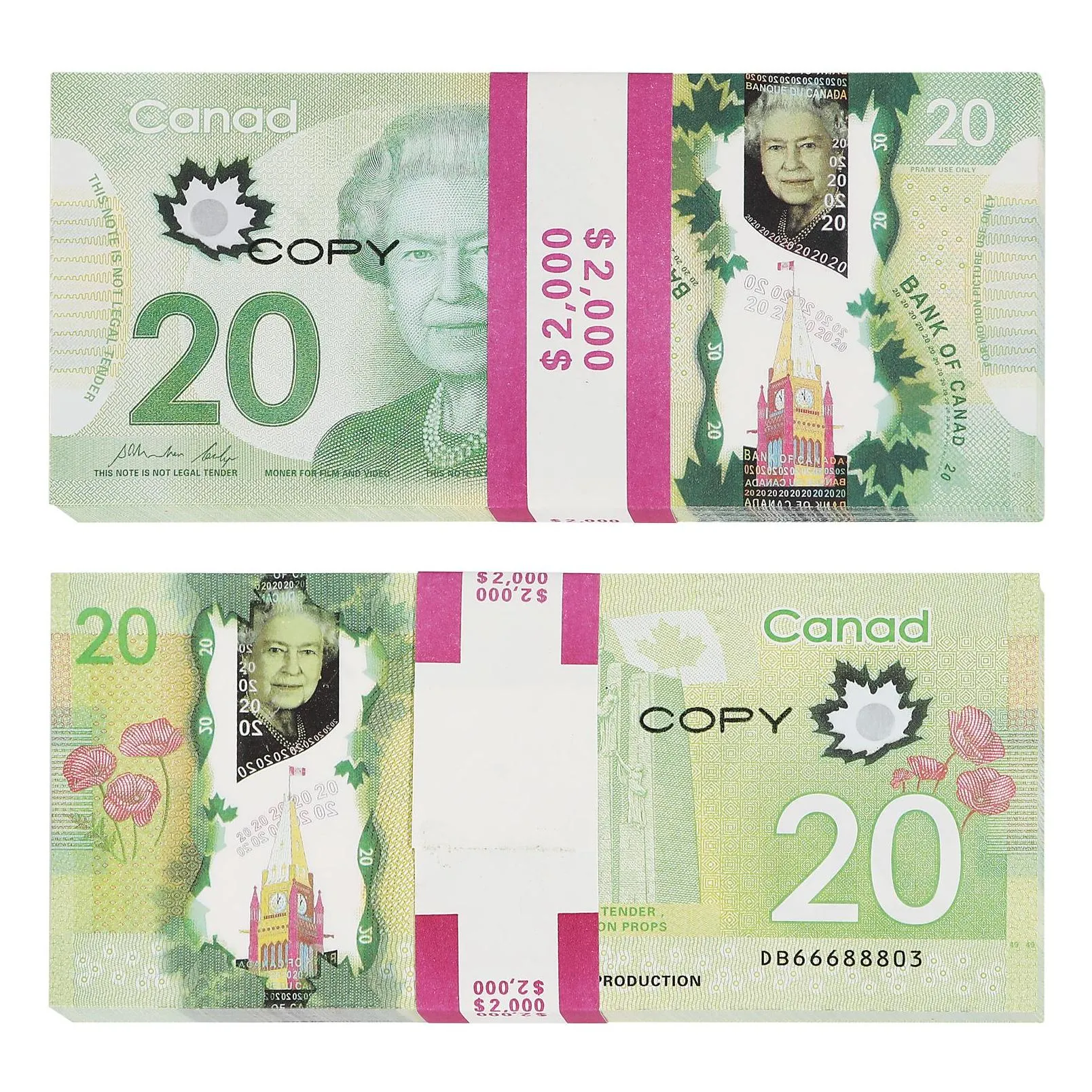 wholesale games money prop copy canadian dollar cad banknotes paper fake euros movie props