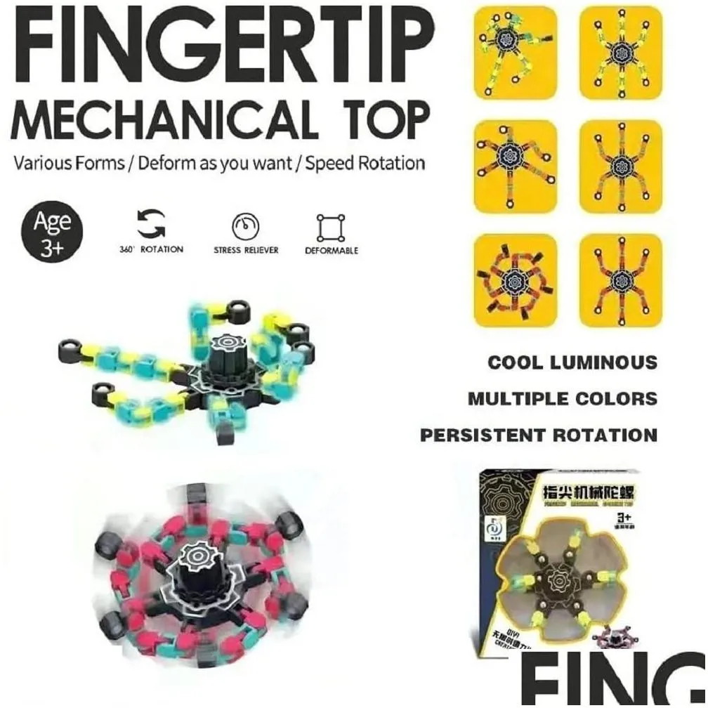 decompression toy transformable fingertip chain robot diy deformation deformed mechanical for kids adts drop delivery 2022 bdejewelry