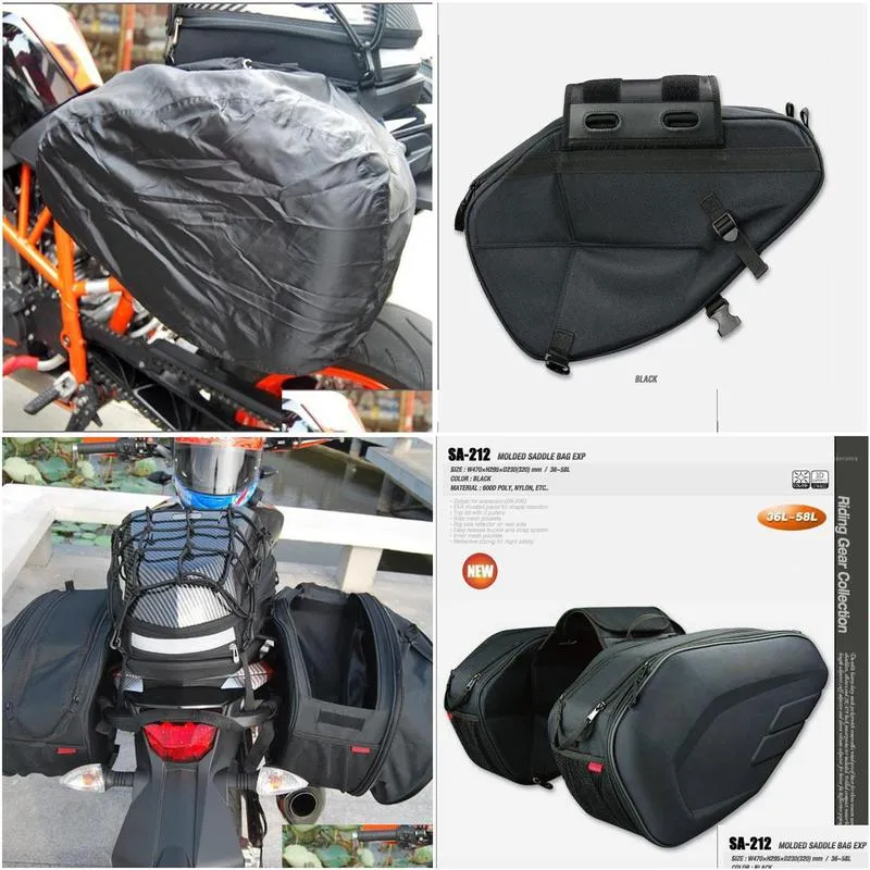 motorcycle sa212 saddle bags motorbike oxford side helmet tool bag waterproof rain cover riding travel bags1