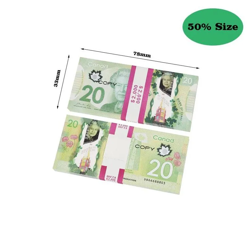 prop canadian game copy money dollar cad fbanknotes paper training fake bills movie props