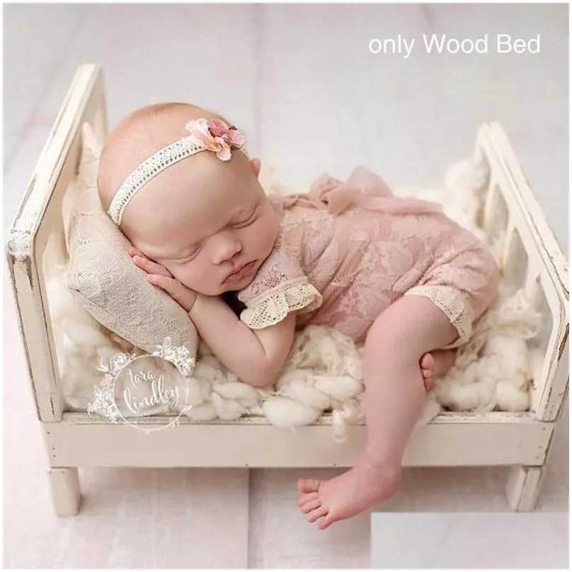 baby cribs born props for pography wood detachable bed mini desk tables background accessories