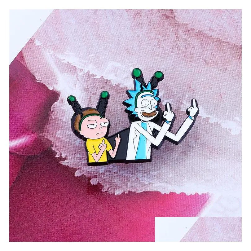 mad scientist enamel pins pickle anime cosmic adventure badges cartoon brooches lapel pin jewelry gift for women men wholesale