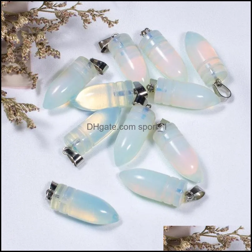 10x25mm pendulum natural crystal rose quartz tigers eye stone charms bullet shape pendant for diy earrings necklace jewelry making sport1