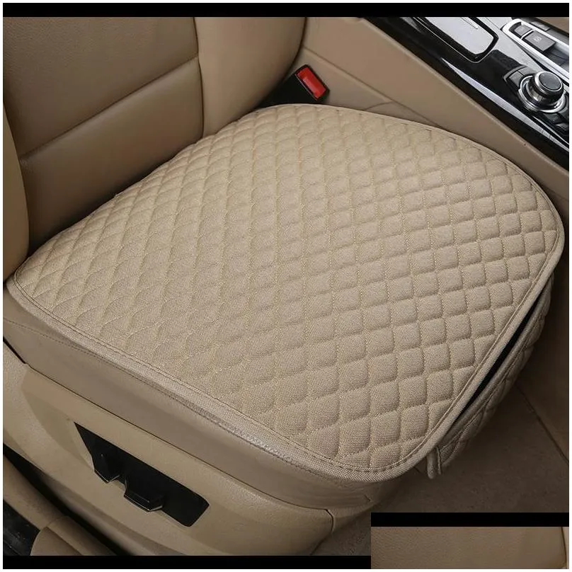 car seat covers linen cover front/rear/ full set choose flax cushion pad protector automotive interior fit truck suv van