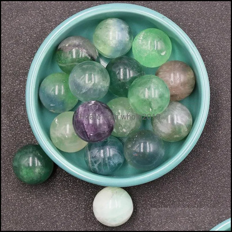 20mm natural stone loose beads amethyst rose quartz turquoise agate 7chakra diy nonporous round ball beads yoga healing gui whole2019