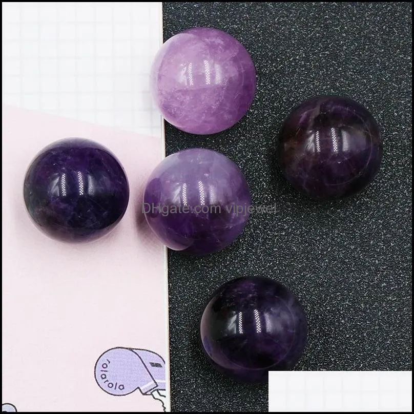 25mm stone ball amethyst rose quartz agate natural stone plant ornaments chakras yoga pieces stones jewelry making accessorie vipjewel