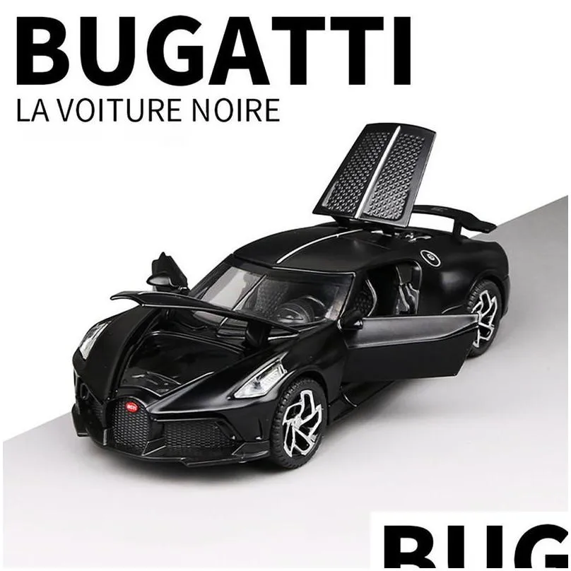 132 bugatti lavoiturenoire black dragon supercar toy alloy car diecasts vehicles model s for children 220318