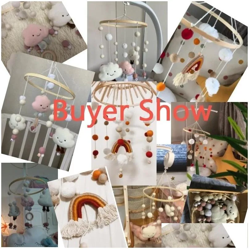 baby rattles crib mobiles toy cotton rabbit pendant bed bell rotating music rattles for cots projection infant wooden toys 220312