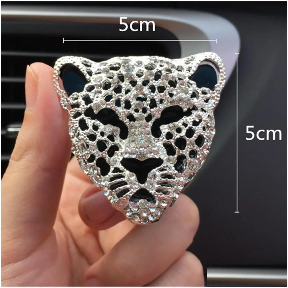 universal leopard head modeling car decorative perfume air conditioning perfume car air fresher odor removal aroma1