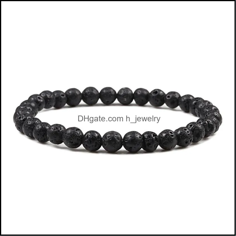 6mm 8mm 10mm black volcanic lava stone bracelets aromatherapy  oil diffuser bracelet for women men friend jewelry