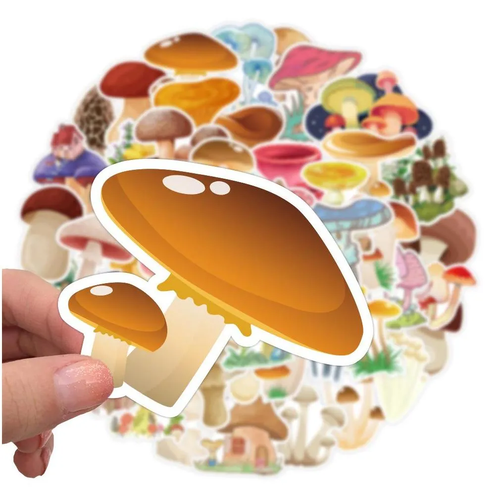 50pcs graffiti skateboard stickers retro mushroom for car baby scrapbooking pencil case diary phone laptop planner decoration book album kids toys diy