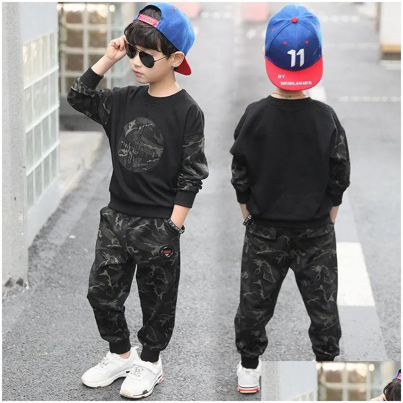 children boys clothing set teen outfits kids boys camouflage disguise tracksuit sportwear sport suit 4 6 8 10 12 years 220218