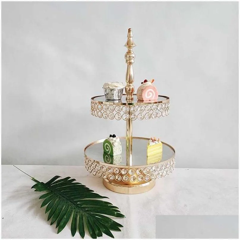 other bakeware 315pcs crystal cake stand set metal mirror cupcake decorations dessert pedestal wedding party display tray