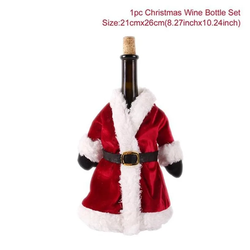 christmas decorations wine bottle cover merry decor for home 2021 navidad noel ornaments xmas gift happy year 2022