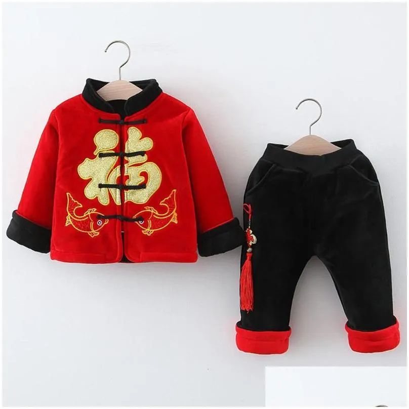 kids clothes set new fashion toddler clothing set toddler baby kids boys chinese new year tang suit chinese style outifits1