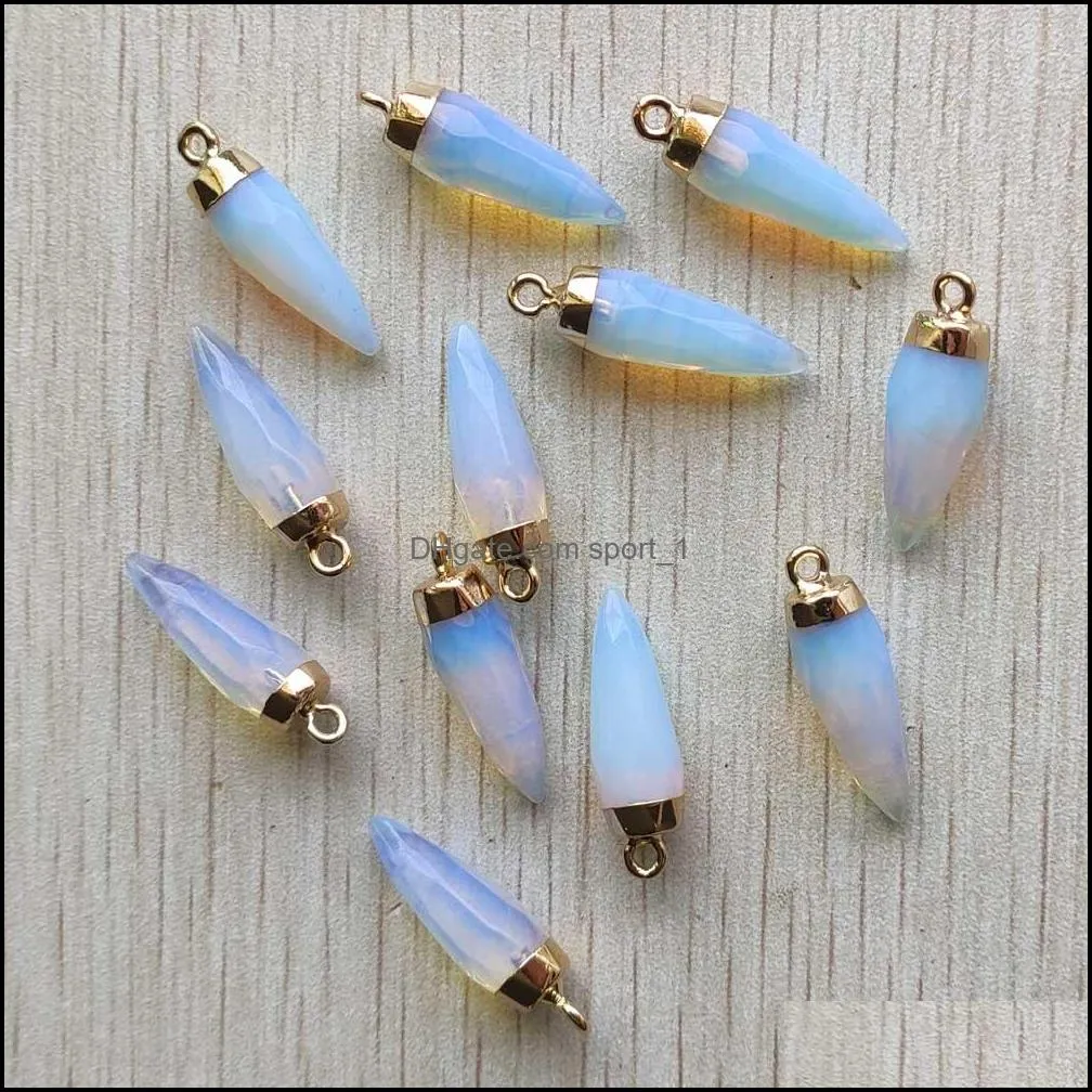 natural rose quartz stone cone charms faceted drop pendants diy earring necklace bracelet jewelry accessories makin sport1