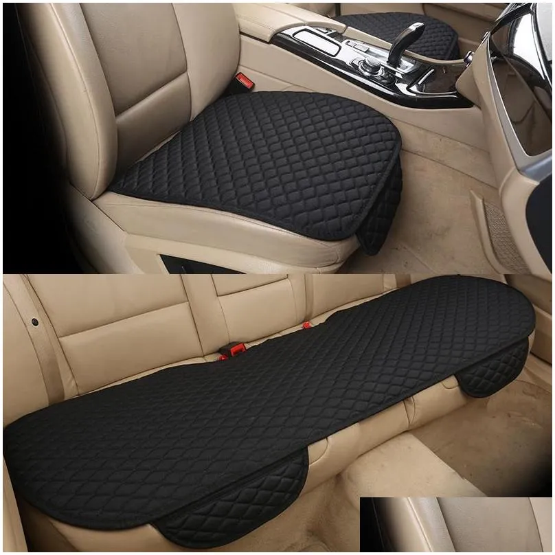 car seat covers linen cover front/rear/ full set choose flax cushion pad protector automotive interior fit truck suv van