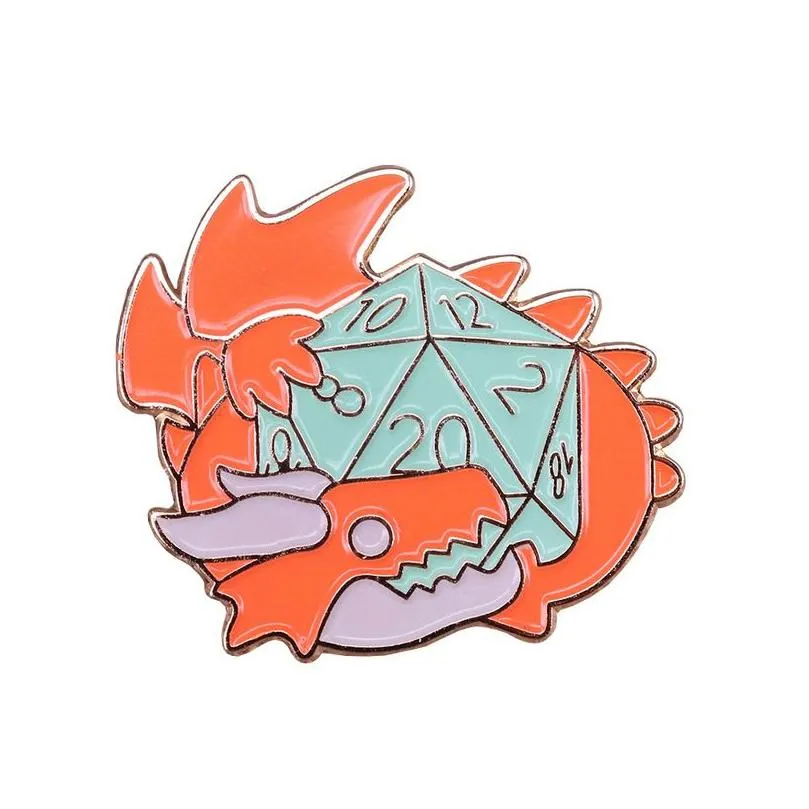 d20 dnd rpg permainan dadu dungeon master enamel pin logam bros lencana mode perhiasan pakaian topi ransel hadiah aksesori