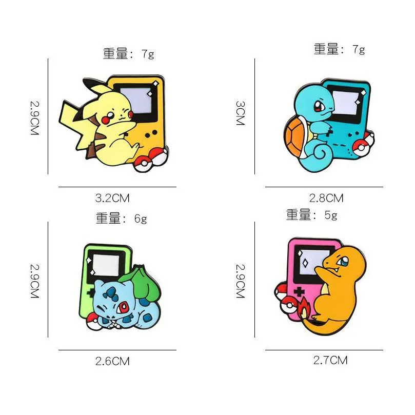 cartoon cute anime game console enamel brooch animal color alloy pins punk badge accessories woman jewelry gift for friends 4 colors