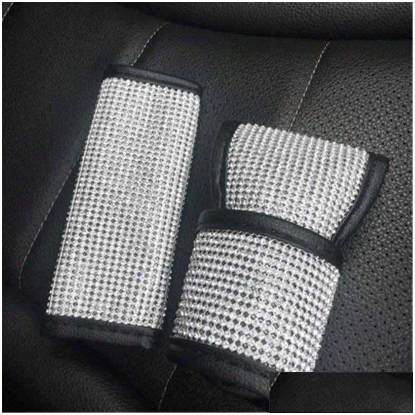 steering wheel covers rhinestones crystal car cover pu leather steeringwheel auto accessories case styling 682