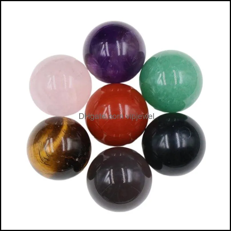 25mm stone ball amethyst rose quartz agate natural stone plant ornaments chakras yoga pieces stones jewelry making accessorie vipjewel