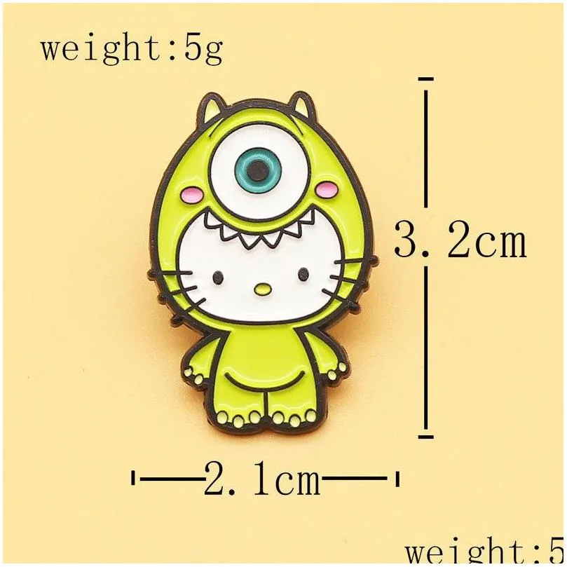 cute cat cartoon brooch cute creative backpack decoration pin alloy enamel badge accessories