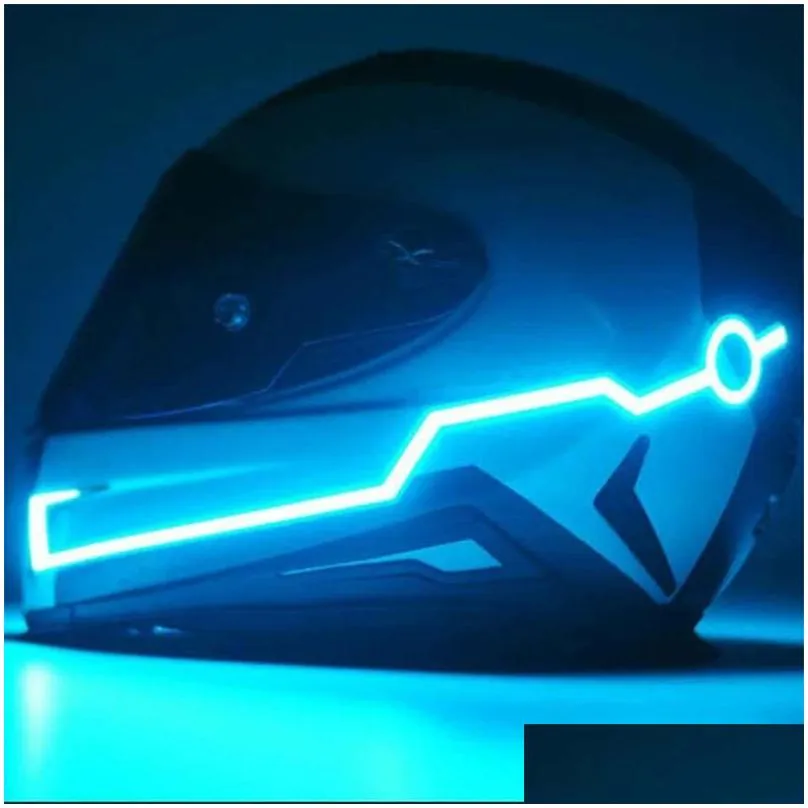 motorcycle helmets cycling helmet led cold light flashing reflective luminous sticker strip modified waterproof decoration