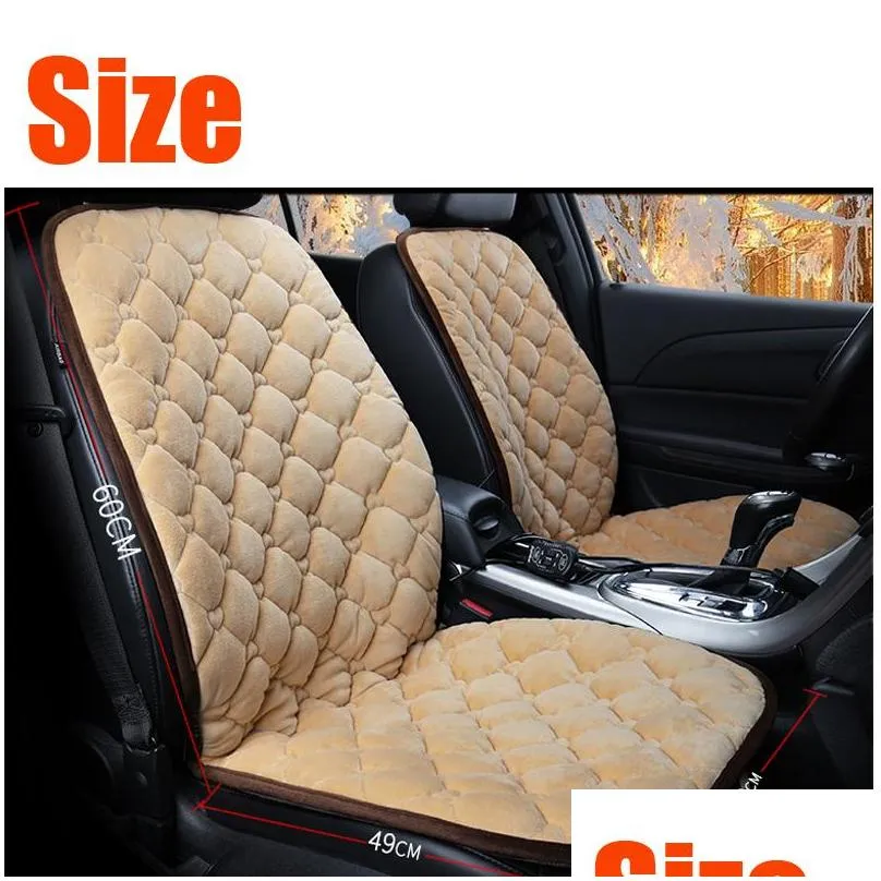 new heating car seat cover 12v heated auto front seat cushion plush heater winter warmer control electric heating protector pad1