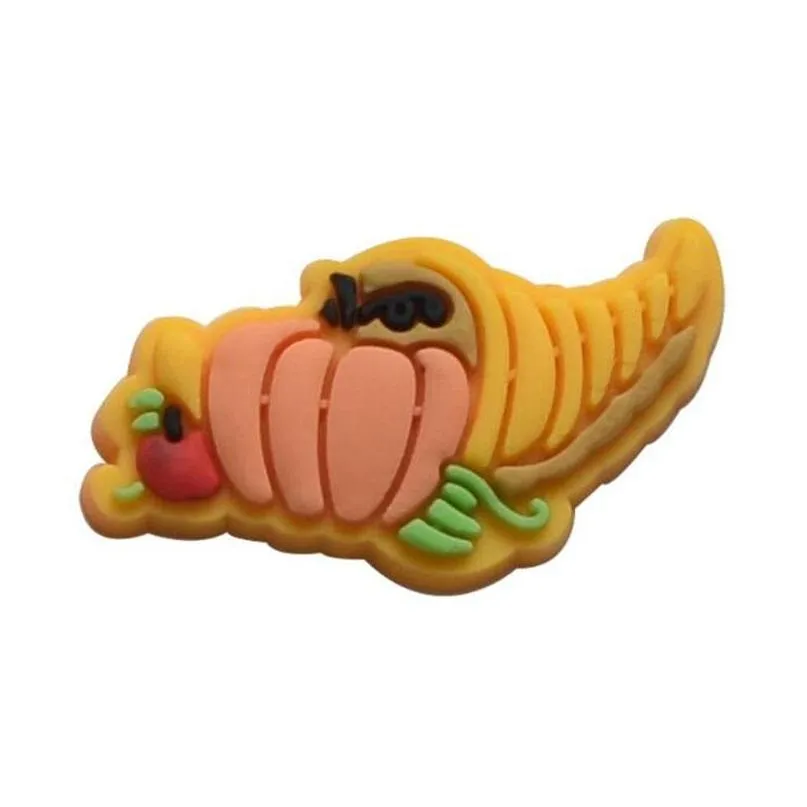 thanksgiving series cartoon croc shoe charms hole garden shoe flower clog charm bracelet wristband decoration buckle button gift