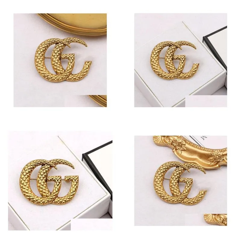 luxury brand designer letters brooches famous letter pins tassel pearl brooch rhinestone suit pin jewelry accessories