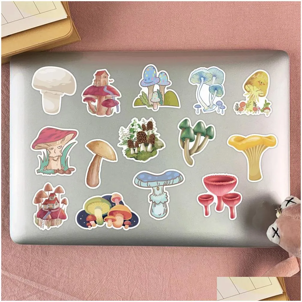 50pcs graffiti skateboard stickers retro mushroom for car baby scrapbooking pencil case diary phone laptop planner decoration book album kids toys diy