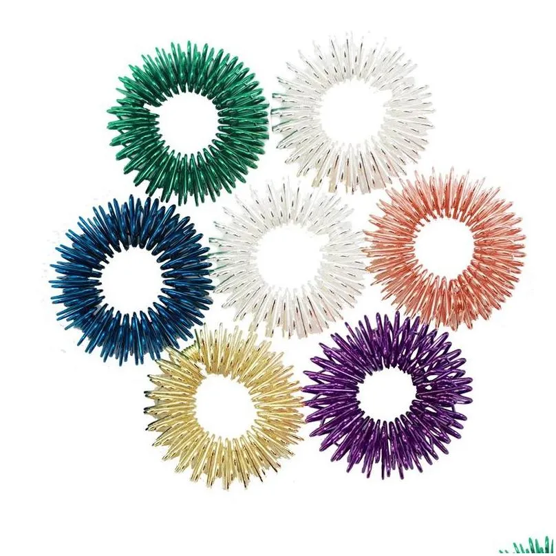 spiky sensory ring fidget toy for finger massage hand acupressure massager stress relief circulation rings 0225