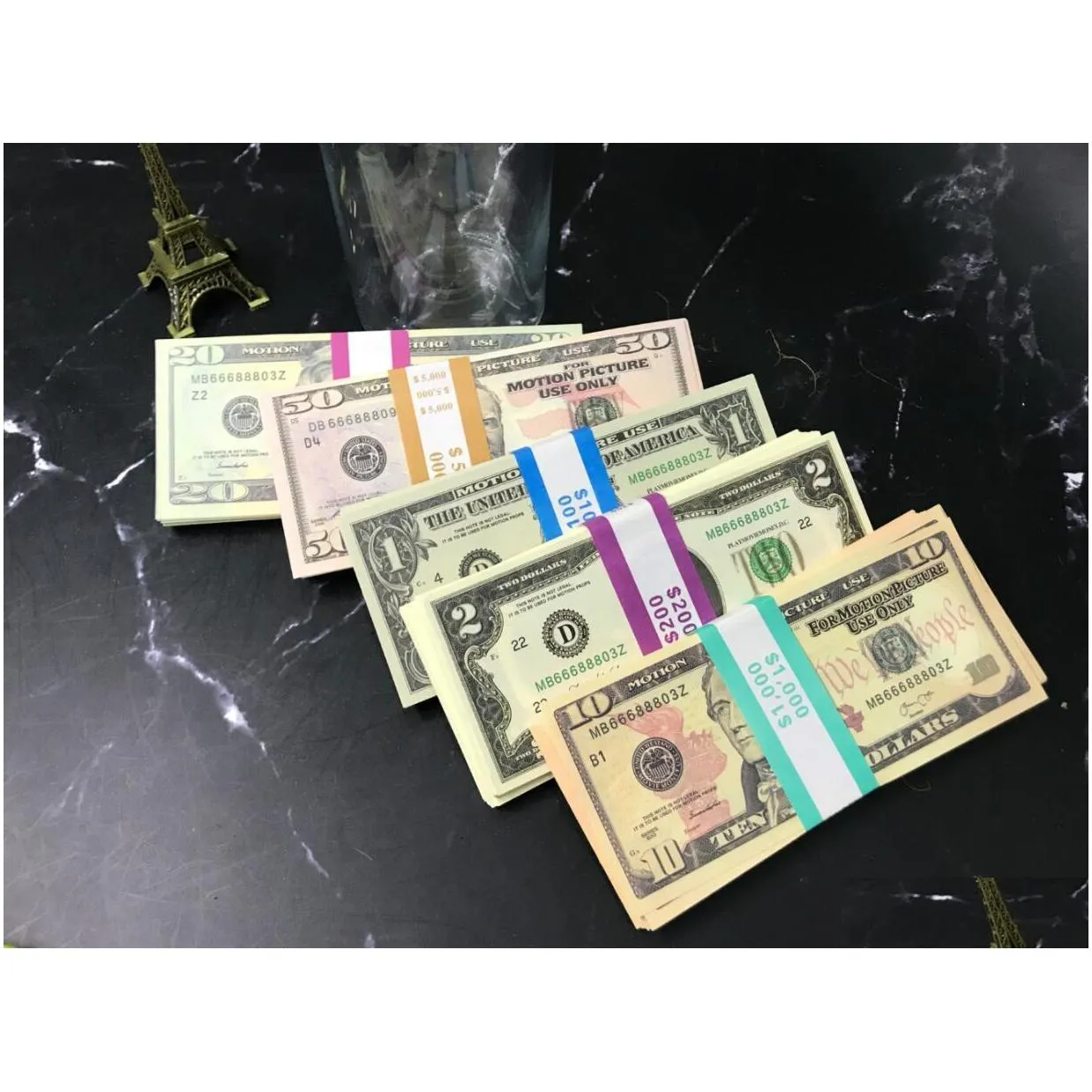 replica us fake money kids play toy or family game paper copy banknote 100pcs/pack