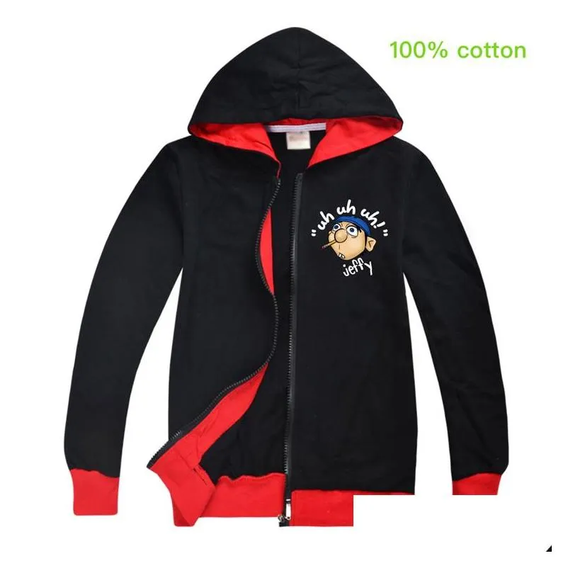 jeffy printed cotton 514t kids girls boys zipper hoodies spring autumn kids outdoor coat 115165cm kids designer clothes ss404