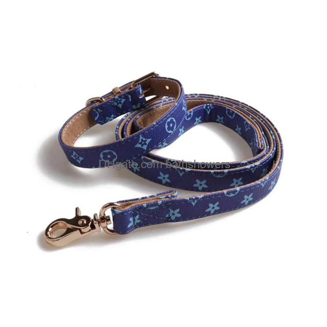 dhs luxury designer dog collar pattern pu leather pets collars adjustable brand cat leashes outdoor personality pet collar accessories