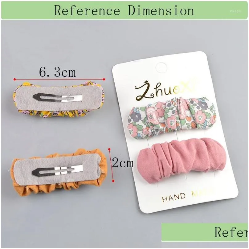 hair accessories childrens fold wave point hairpin female baby square cloth round dot flower bb clip parent child