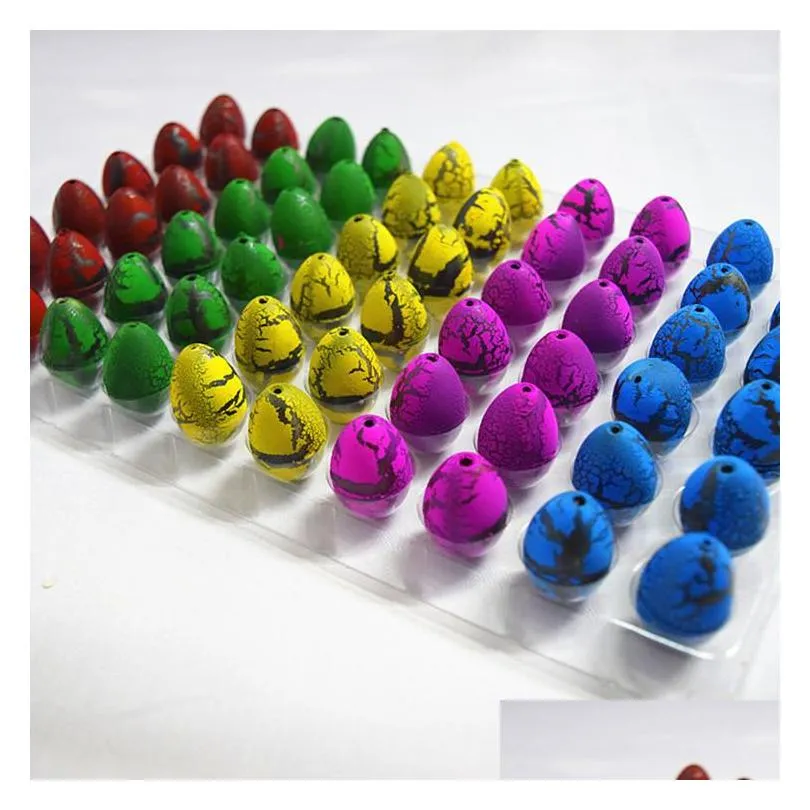 60pcs/lot novelty gag toys children toys cute magic hatching growinanimal dinosaur eggs for kids educational toys gifts gyh a660