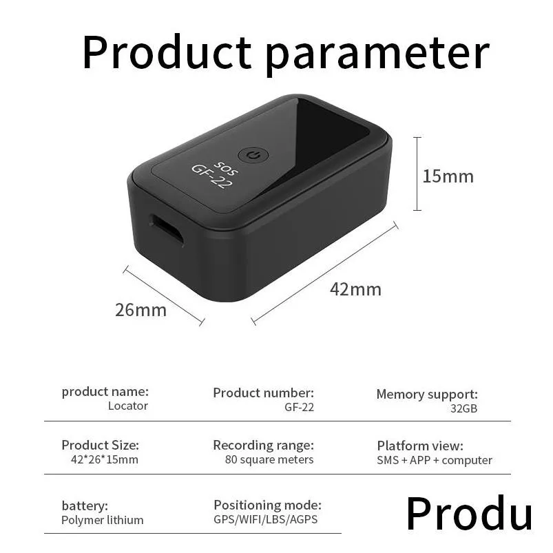 gf22 car gps tracker strong magnetic small location tracking device locator for cars motorcycle truck recording