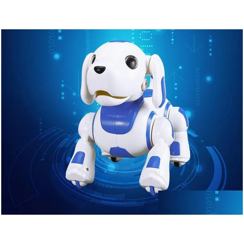 ydj k22 rc robot dog toy touch sensing control dance sing lights intelligent programming learn english for christmas kid birthday